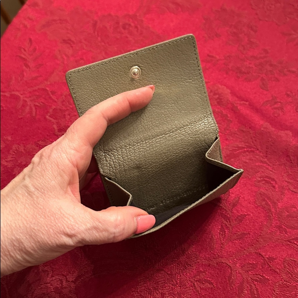 Balenciaga Gray Beige Leather Compact Snap Wallet - Picture 4 of 6